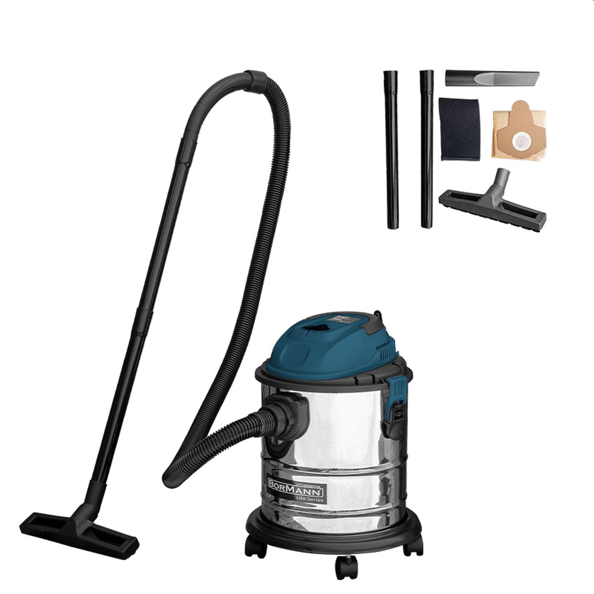 Σκούπα Υγρών-Στερεών 1200W, Ανοξείδωτο Κάδο 20Lt BVC2610 049814 Bormann Pro