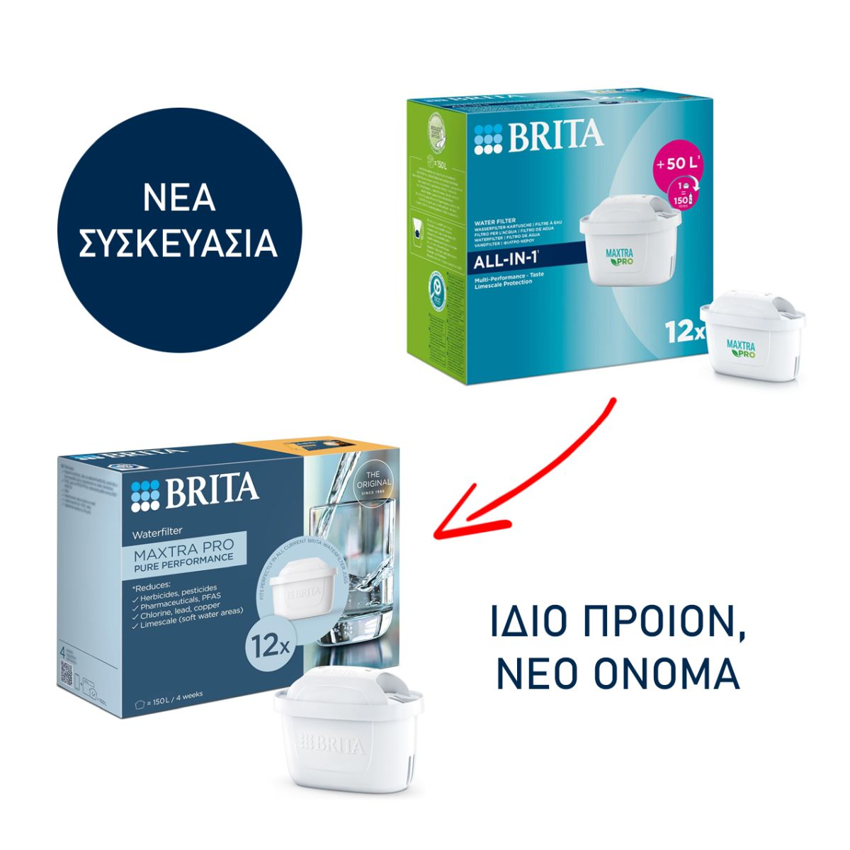 Ανταλλακτικό Φίλτρο Κανάτας Brita Maxtra Pro Pure Performance (3+1τμχ)