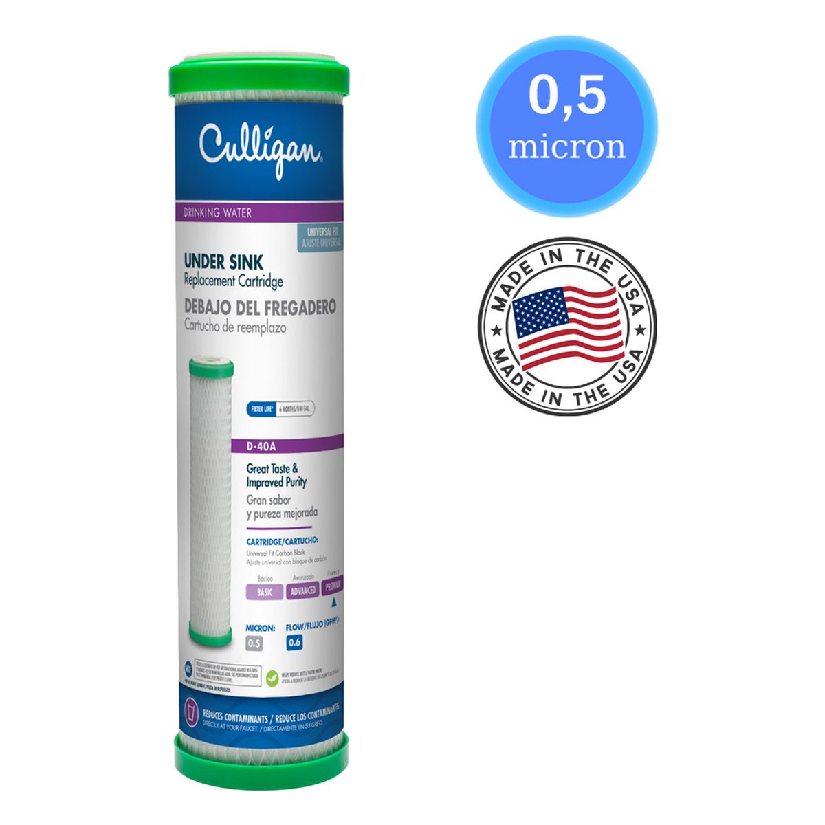 Replacement Catridge Carbon Block D-40A Premium - 0,5μm 10