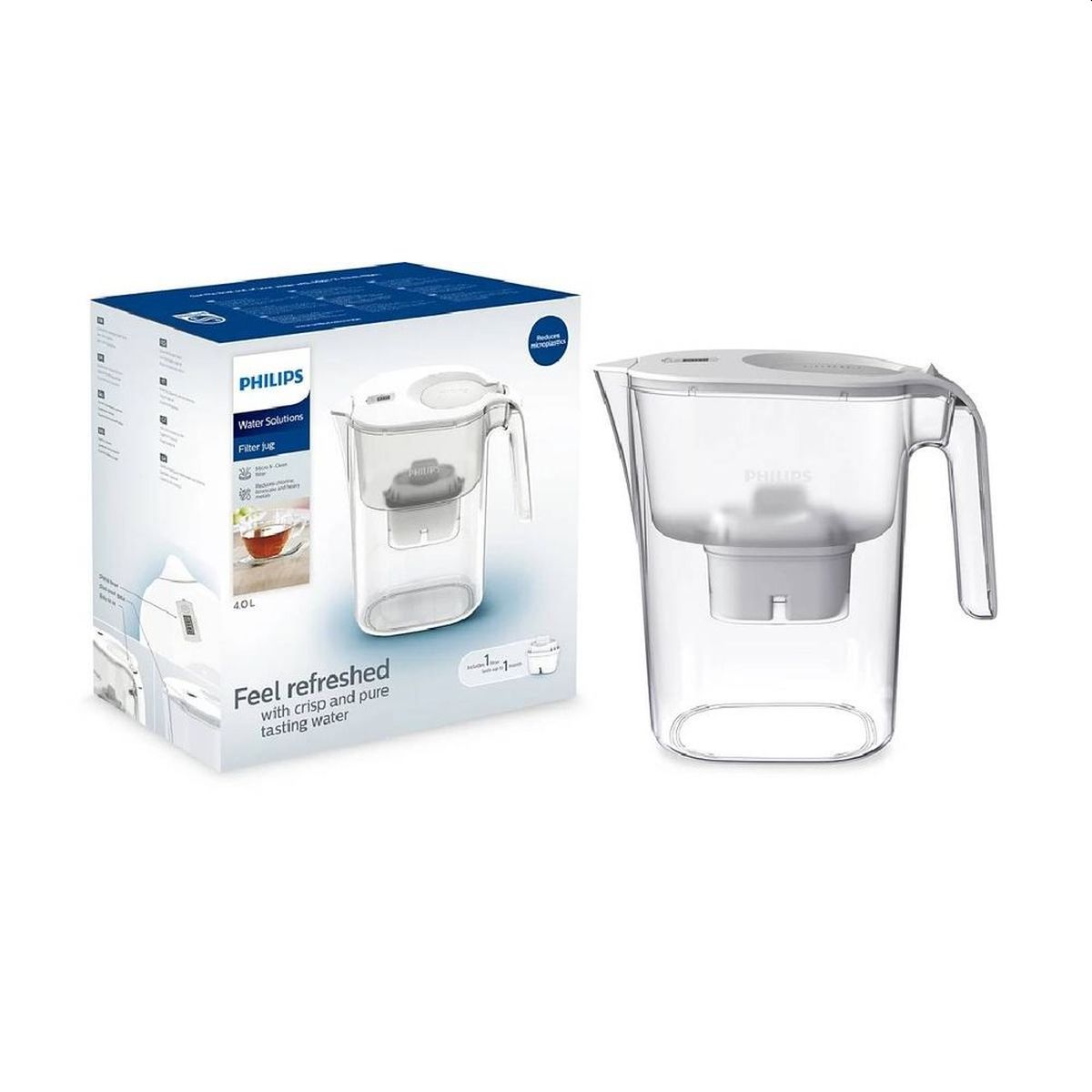 Κανάτα Με Φίλτρο Νερού Micro X-Clean 3,4Lt Λευκή AWP2953WHT Philips