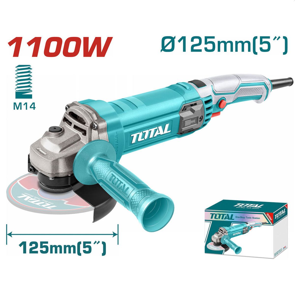 Γωνιακός Τροχός 1100W - Φ125mm TG11012556 Total