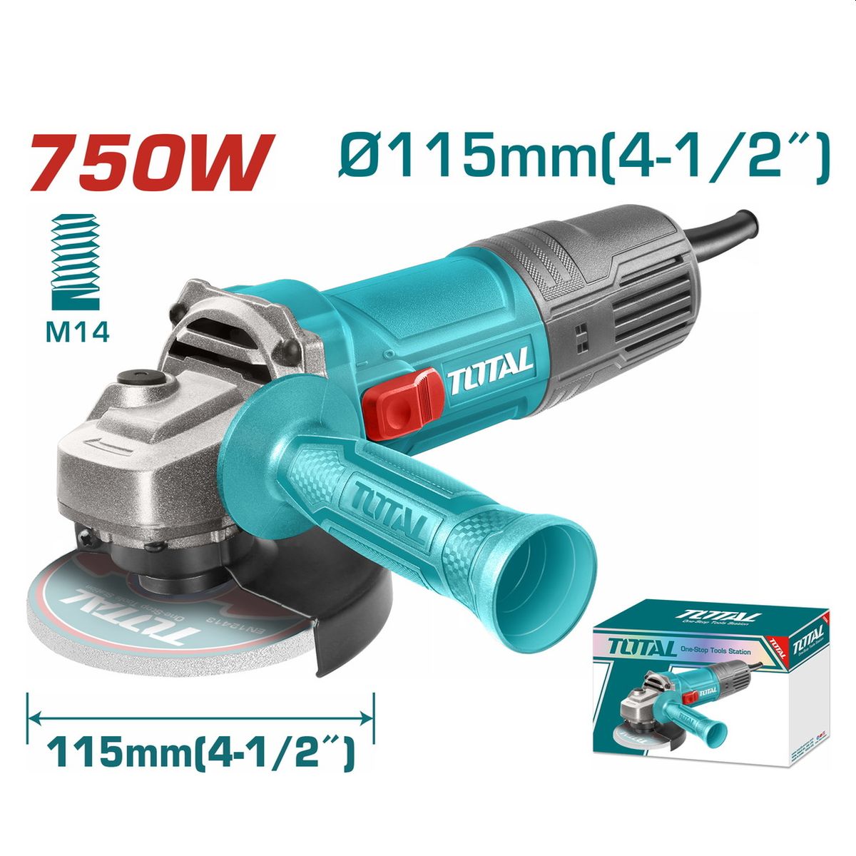 Γωνιακός Τροχός 750W - 115mm TG10711556 Total